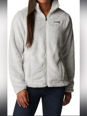 Columbia Women’s Light Gray Teddy Fleece Full-Zip Jacket